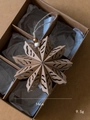 3D brown paper star ornament with intricate cutout details, 14cm diameter hanging decor - Brown Snowflake Single