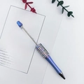 DIY beadable ballpoint pen in purple rainbow finish with sparkling rhinestones - Serene Blue