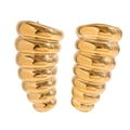 Moderne vergoldete 18K Edelstahl-Spiralohrringe mit einem polierten Retro-Finish - Gold