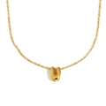 Collier minimaliste en acier inoxydable plaqué or 18K avec pendentif lettre U - Lettre U / Or