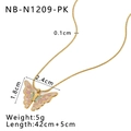 Especificaciones del colgante de mariposa dorada con medidas de tamaño y peso - Estilo Mariposa Rosa (NB-N1209-PK)
