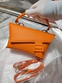 Vibrant orange crossbody waist bag featuring a stylish square buckle and detachable strap - Orange