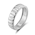 Silver S925 sterling silver chain ring for men with gear texture in polished finish - NMR07-Gear Texture Silver Ring-Size 10