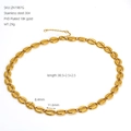 Dettaglio della collana a maglie di conchiglia in acciaio placcato oro 18K con misure - Collana Oro