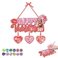 DIY Valentinstag Diamantmalerei-Set mit Bären-Anhänger und Herz-Anhängern für Schlüssel - Festliches Bär Triple Herz Hängeschild