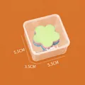 Square transparent plastic jewelry storage box 5.5x5.5x3.5cm with colorful flower notes - 5.5*5.5*3.5cm