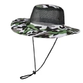 Camouflage Sonnenhut mit breiter Krempe und atmungsaktivem Mesh-Einsatz für Damen - 58cm Einheitsgröße / Grün Camouflage