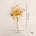 Golden artificial berry branch for Christmas tree decor, size 25cm by 18cm - Golden Fruit