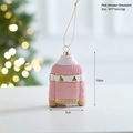 Pink knit-textured sweater Christmas ornament with gold tree accent, size 10x7x3cm - Pink Sweater