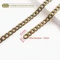 Catena piatta in metallo bronzo antico con filo da 3,0mm per borse a tracolla - H16NK-3.0x12x16.5mm / Bronzo