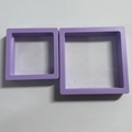 Purple PE film floating jewelry display boxes in two square sizes for storage - Without Base / 70*70*20mm / Light Purple
