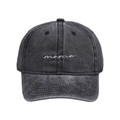 Distressed dark grey cotton baseball cap with white MAMA embroidery for women - Black and Gray