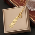 Collier doré en acier inoxydable avec œil grec et glands sur boîte à bijoux - Style de Gland de Disque de Mauvais Oeil (3#)