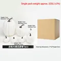 7-piece set of white decorative pumpkins in various sizes with realistic brown stems - 7PCS Large Pumpkin (White) Boxed