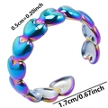Dimensions détaillées de la bague cœur arc-en-ciel, largeur 0,5 cm et diamètre de 1,7 cm - Arc-en-ciel