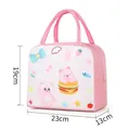 Pink burger bear cartoon insulated lunch bag with top handles, size 23cm x 13cm x 19cm - Pink Burger Bear KBLP