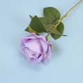 Single purple velvet artificial rose flower on light blue background for decoration - Light Purple