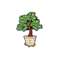 Cartoon money tree enamel pin featuring green banknotes and a gold ingot base - Fortune Tree Style (QHXZ2840)