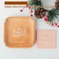 Acryl fondantstempel Merry Christmas met sneeuwvlokpatroon en roze reliëfvorm - Kerst Stijl A