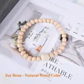Nordic style magnetic wooden bead curtain tieback in natural wood color for home decor - Natural Wood Color
