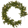 Artificial Christmas garland with pine needles and warm white LED lights for festive decor - 180CM Pine Needle Garland (With Lights)