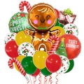 Festive Christmas balloon set featuring gingerbread man and candy cane foil decorations - Gingerbread Man Style A