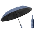 Mist blue 10-rib automatic reverse folding umbrella with black UV coating and LED light - 10 Ribs Automatic Light Umbrella Haze Blue