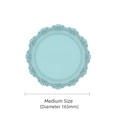 Dessous de plat 165mm en silicone bleu clair avec motif de dentelle en relief - Moyen / 16.5cm de Diamètre / Vert Cyan