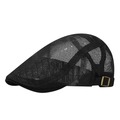 Classic black breathable mesh ivy cap with adjustable gold buckle for men and women - Adjustable / Black