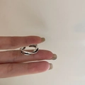 Minimalist silver twisted open ring with a vintage aesthetic for women on finger - JZ0288 (Simple Twist)