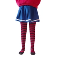 Children's striped tights featuring classic red and black horizontal patterns - 6-8 Years / Red and Black Stripes