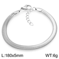 Silver snake bone bracelet in stainless steel with lobster clasp 180x5mm size - Silver Bracelet (180x5mm) (KB208472-GC)