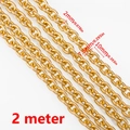 Golden alloy 2mm wire DIY jewelry chain link 10mm length 2 meters length specifications - 7.5*10mm-2 Meters / KC Gold