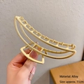 Golden crescent moon alloy hair claw clip with 11cm hollow frame and matte finish - Large Crescent Claw Clip 11cm