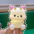 Cute deer-shaped portable night light with pink heart and glowing white body - Little Dragon Pink Horns