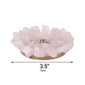 Natural rose quartz crystal candle holder with 3.5 inch cork base and 1.5 inch inner diameter - Rose Quartz Holder (9cm Diameter/No Candle)
