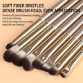 Set 8 mini brochas de maquillaje Morandi con fibras suaves de 0,03 mm para ojos precisos - Pinceles Ojos Oro 8 uds Pack OPP