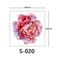 3D colorful pink peony flower tattoo sticker S-020, 60mm x 60mm floral body art - Pink Purple Peony Style (S-020)
