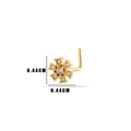 Golden flower L-shaped nose stud featuring white zircon petals with a 0.44cm diameter - 11# Snowflake Style / Gold Yellow