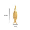 Golden small fish pendant 21x6mm with scale texture and top loop for DIY necklaces - Fish