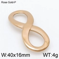 Ciondolo collana simbolo infinito in oro rosa e acciaio inossidabile da 40x16 mm - 40*16mm / Oro rosa