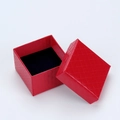 Square red jewelry gift box with diamond textured lid and black foam insert for rings - Magic Grid Red / 5*5*3 Ring Box