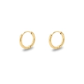 Polished gold stainless steel hoop earrings with minimalist circular design in high gloss - 1.6*8mm / Gold