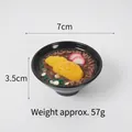 Miniature noodle bowl keychain with shrimp tempura and green onions, 7cm diameter size - Fish Cake Soba Noodles