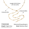 Detaillierte Maßtabelle für goldene Y-Halskette aus Edelstahl mit Längenangaben - Einfache Feine Perlen Y-Form Halskette (YYN025360)
