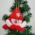 Charming snowman Christmas ornament with a red hat and gold hanging cord for holiday decor - Fabric Snowman Hanging Ornament (PS-60)