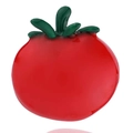 Creative red tomato enamel brooch pin with glossy finish and green leaf detail for women - Tomato B07917