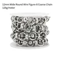 12mm stainless steel 8-shape twist chain link for men hip-hop jewelry and bags - 12mm Round Wire 8-Shape Chain*1 Meter