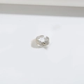 Anillo trenzado minimalista de plata con piedras de circonita para mujer - Estilo Trenzado (Plata)
