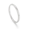 Minimalist 2mm silver stainless steel polished band ring for couples stacked set - Steel